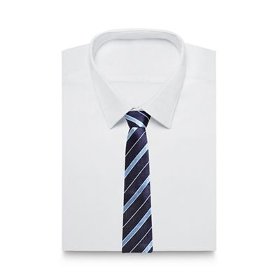 Dark blue stripe patterned tie